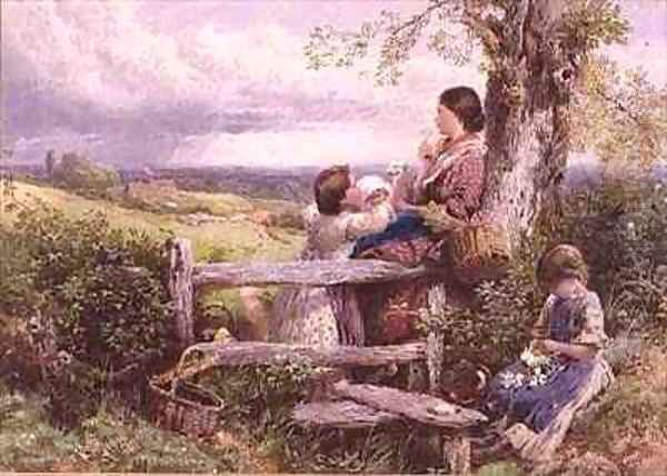 The Rustic Stile Oil Painting by Myles Birket Foster