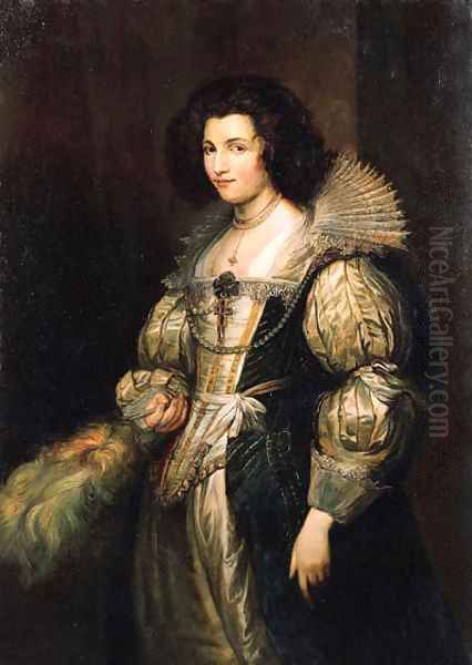 Portrait of Maria Louisa de Tassis (1611-1638) Oil Painting by Carl Faust