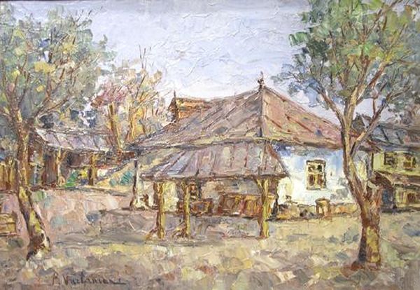 Houses In The Country Oil Painting by Partog Vartanian