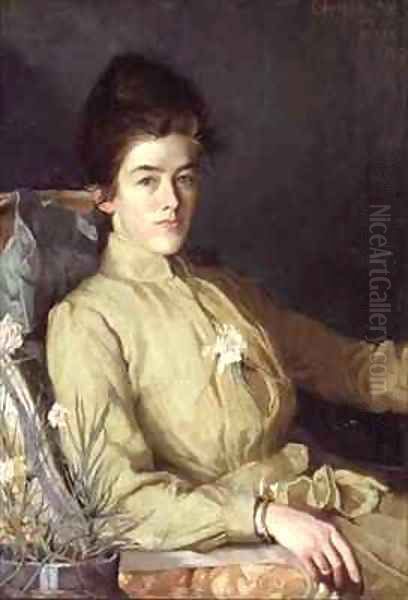 Portrait of a young woman Oil Painting by Charles Wellington Furse
