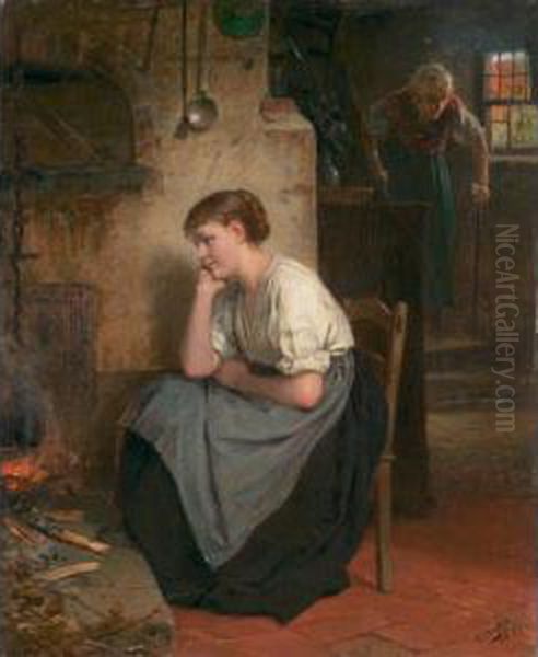 La Jeunesse Et La Vieillesse, 1879 
The Youth And The Age, 1879 Oil Painting by Benjamin I Vautier