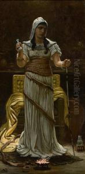 The Etruscan Sorceress Oil Painting by Elihu Vedder