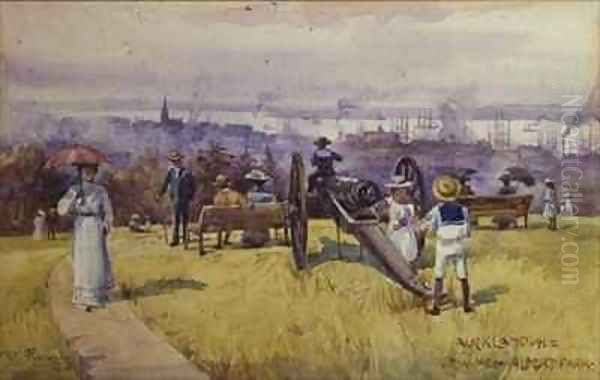 View from Albert Park Auckland New Zealand Oil Painting by Albert Henry Fullwood
