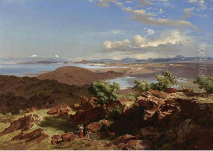 El Valle De Mexico Desde El 
Cerro De Santa Isabel (the Valley Ofmexico From The Hillside Of Santa 
Isabel) Oil Painting by Jose Maria Velasco
