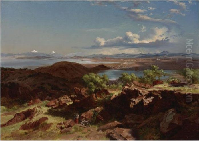 El Valle De Mexico Desde El 
Cerro De Santa Isabel (the Valley Of Mexico From The Hillside Of Santa 
Isabel) Oil Painting by Jose Maria Velasco