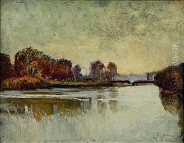 Autunno Sul Po Oil Painting by Giulio Romano Vercelli