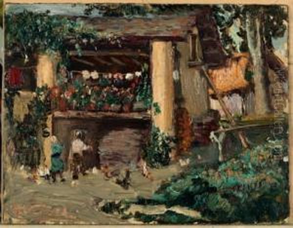 Nell'aia Oil Painting by Giulio Romano Vercelli