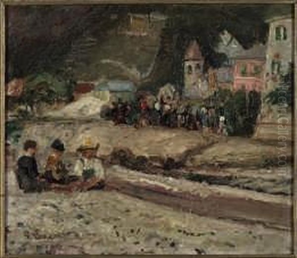 Ragazzi Sulla Spiaggia Oil Painting by Giulio Romano Vercelli