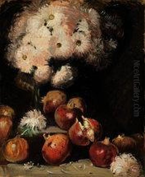 Natura Morta Con Melograni Oil Painting by Giulio Romano Vercelli