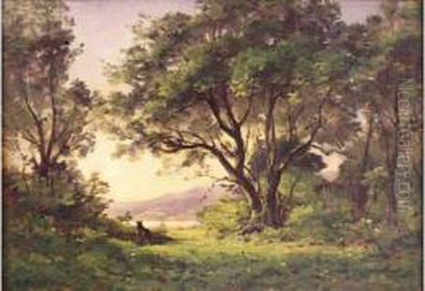  Lac
 Dans Le Sous-bois  Oil Painting by Raymond Jean Verdun