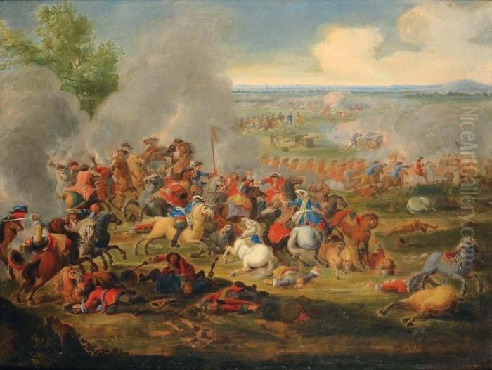 Choc De Cavalerie Oil Painting by Jan Peeter Verdussen