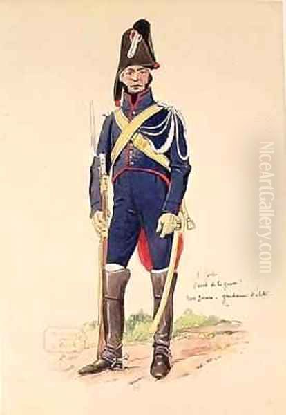 Elite soldier of the Imperial Guard during the Cent Jours Oil Painting by Fort, F.