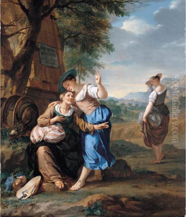 Ruth And Naomi Oil Painting by Nicholas Verkolje