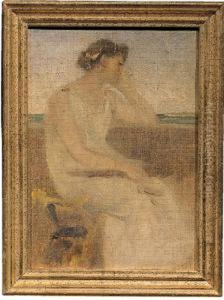 Sibilla
 Olio Su Tela, Cm. 20x14 Oil Painting by Otto Vermehren