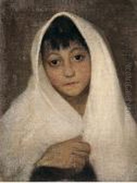 Ritratto Di Bambina Oil Painting by Otto Vermehren