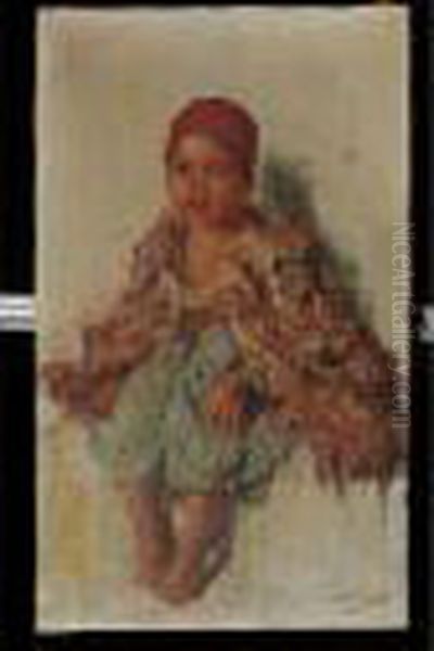 Portrait De Jeune Garcon Oil Painting by Edouard Verschaffelt