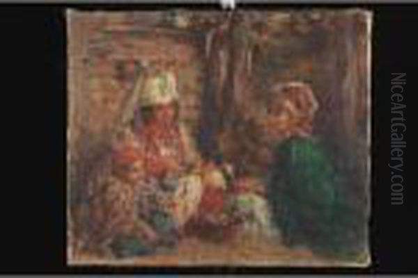 Famille Berbere Oil Painting by Edouard Verschaffelt