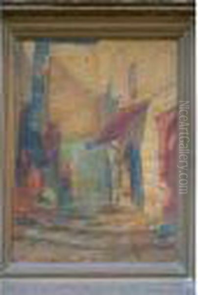 Rue Du Quartier Oil Painting by Edouard Verschaffelt