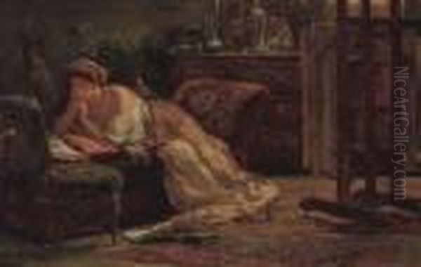 In Het Atelier
Toile Oil Painting by Edouard Verschaffelt