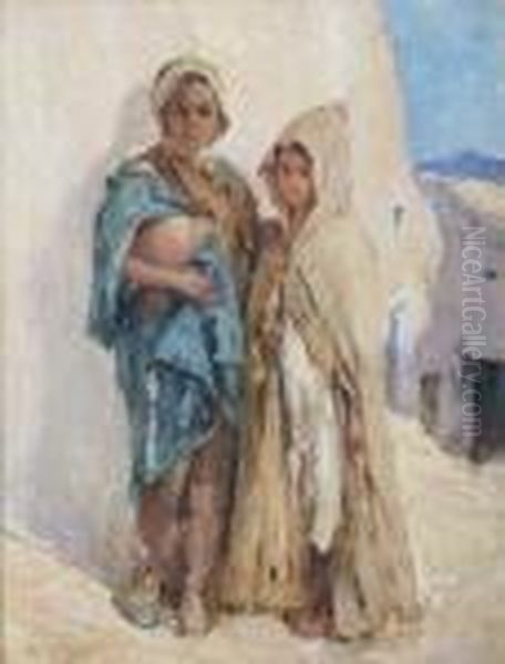 Jeunes Enfants Oil Painting by Edouard Verschaffelt