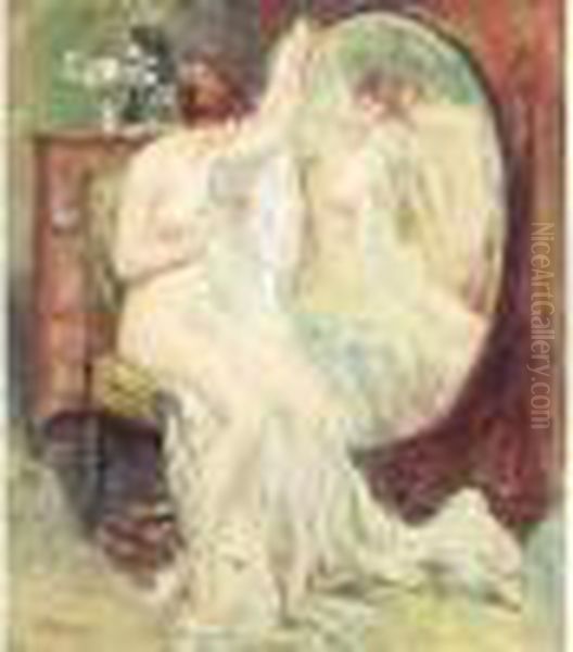 Devant La Psyche. Oil Painting by Edouard Verschaffelt