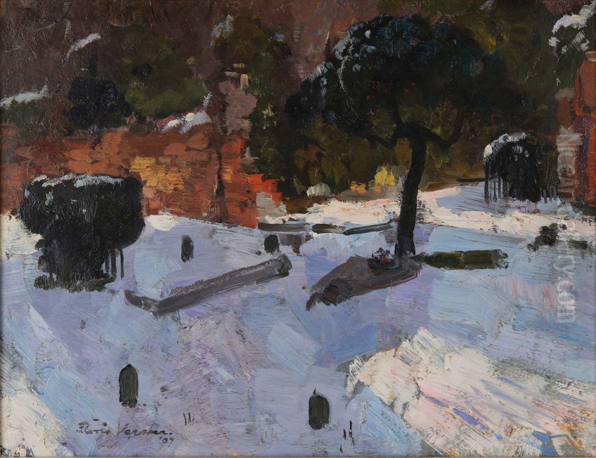 Kerkhof Te Warmond Oil Painting by Floris Verster