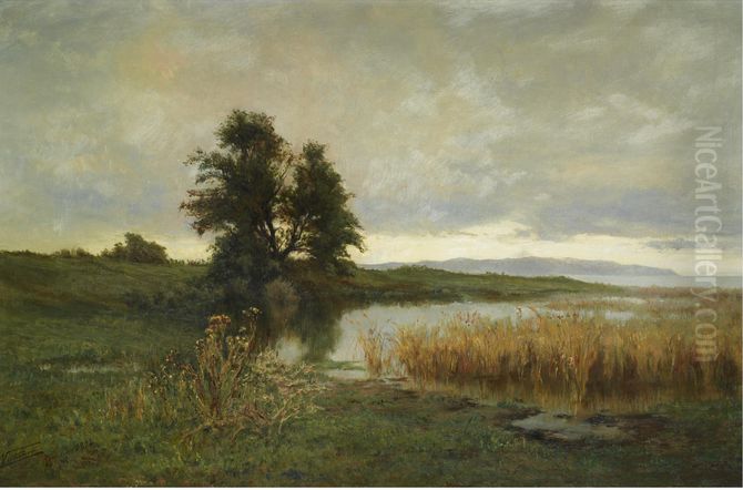 A View To The Sea Oil Painting by Achille Vertunni