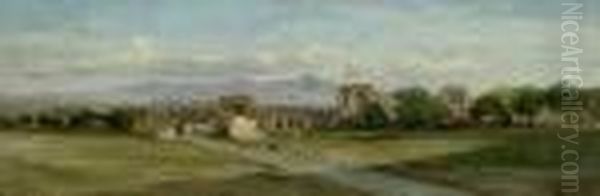 Campagnalandschaft Mit Blick Auf Den Aquedotto Di Claudio Oil Painting by Achille Vertunni