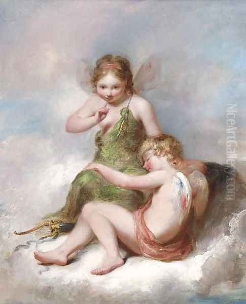 The sleeping cupid Oil Painting by William Edward Frost