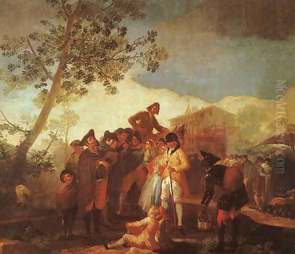 Blind Man Playing The Guitar Oil Painting by Francisco Goya Fuendetodos