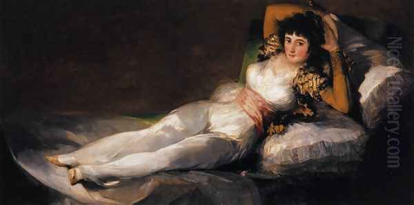 The Clothed Maja (La Maja Vestida) Oil Painting by Francisco Goya Fuendetodos