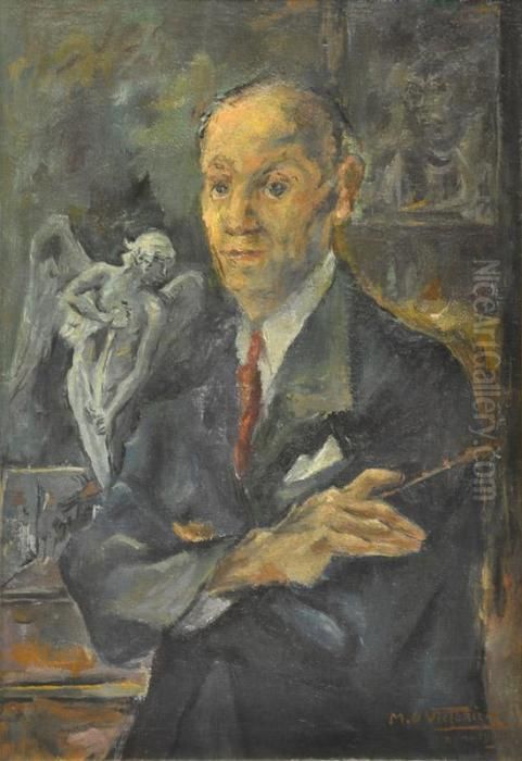 Autorretrato Oil Painting by Miguel Carlos Victorica