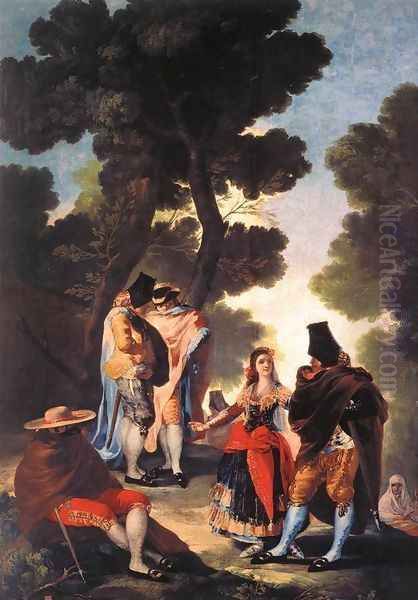 A Walk In Andalusia Oil Painting by Francisco Goya Fuendetodos