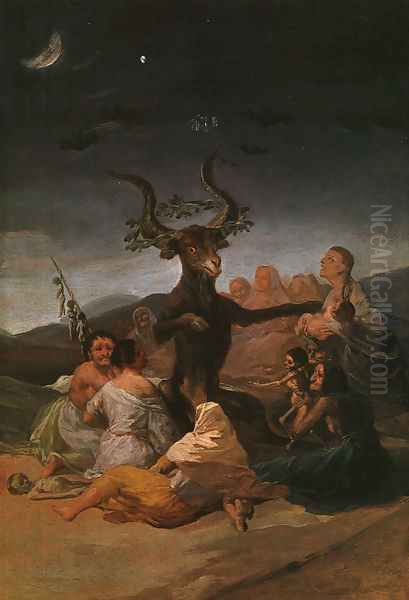 Witches Sabbath Oil Painting by Francisco Goya Fuendetodos