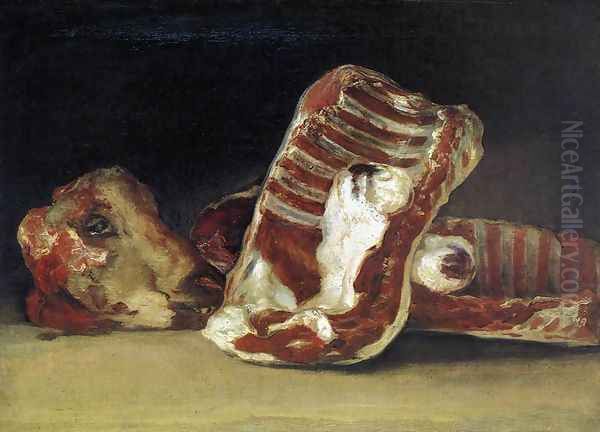 A Butcher's Counter Oil Painting by Francisco Goya Fuendetodos