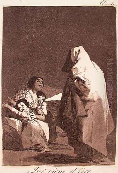 Here Comes the Bogey-Man Oil Painting by Francisco Goya Fuendetodos