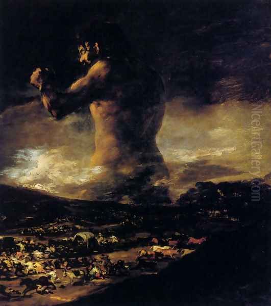 The Colossus Oil Painting by Francisco Goya Fuendetodos