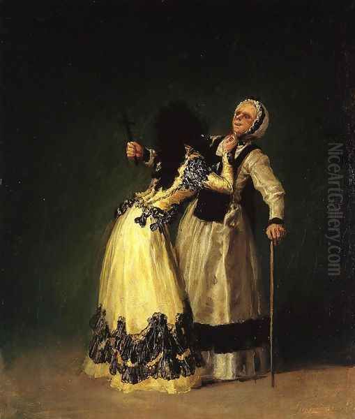 The Duchess of Alba and Her Duenna Oil Painting by Francisco Goya Fuendetodos