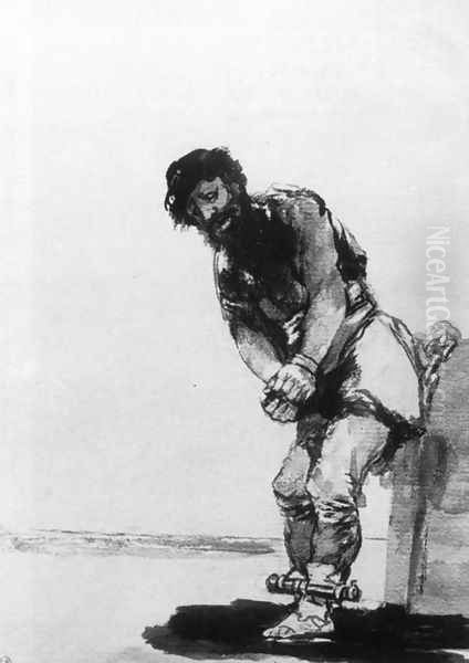 Chained Prisoner Oil Painting by Francisco Goya Fuendetodos