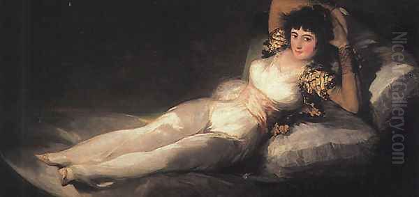 Clothed Maja Oil Painting by Francisco Goya Fuendetodos