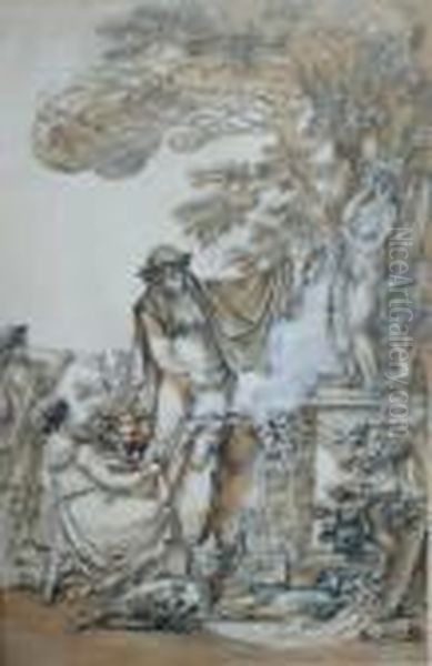 L'offrande Oil Painting by Joseph-Marie Vien