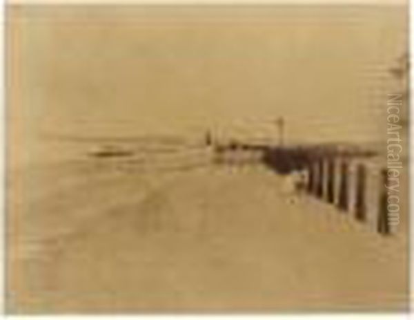 ````hastings - Martello Towers', Probably 1852 Oil Painting by Joseph Vigier