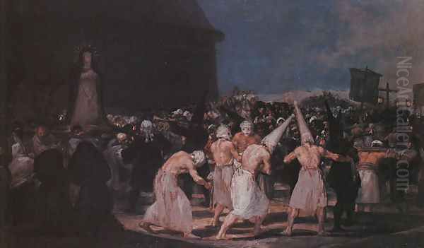 Procession Of Flagellants On Good Friday Oil Painting by Francisco Goya Fuendetodos