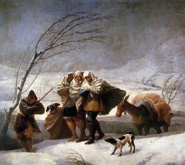 The Snowstorm Oil Painting by Francisco Goya Fuendetodos