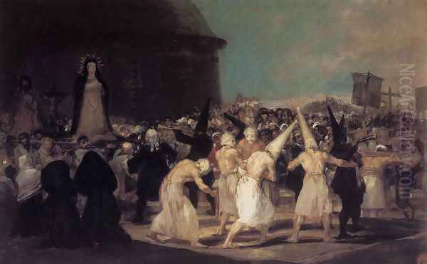 A Procession of Flagellants Oil Painting by Francisco Goya Fuendetodos