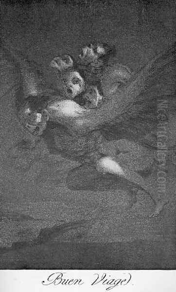 Caprichos Plate 64 Bon Voyage Oil Painting by Francisco Goya Fuendetodos