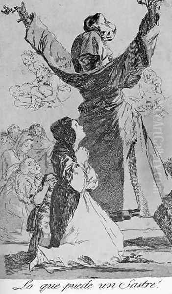 Caprichos Plate 52 What A Tailor Can Do Oil Painting by Francisco Goya Fuendetodos