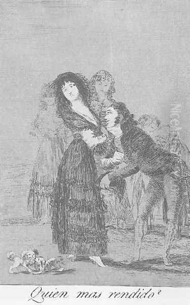 Caprichos Plate 27 Which Of Them Is More Overcome Oil Painting by Francisco Goya Fuendetodos