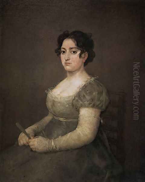 Portrait of a Lady with a Fan Oil Painting by Francisco Goya Fuendetodos