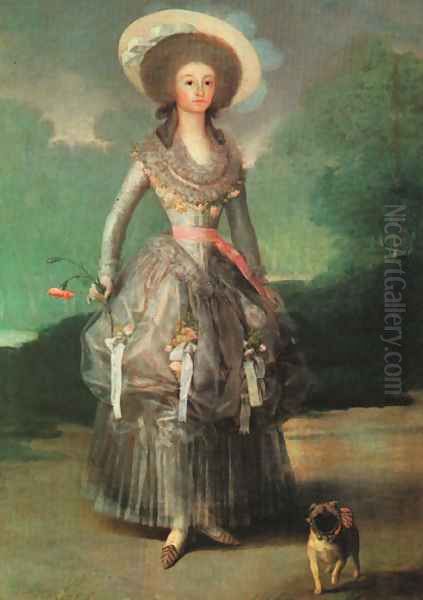 Marquesa De Pontejos Oil Painting by Francisco Goya Fuendetodos